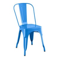 Lancaster Table & Seating Alloy Series Blue Outdoor Cafe Chair