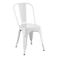 Lancaster Table & Seating Alloy Series White Outdoor Cafe Chair