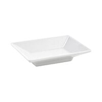 Front of the House Kyoto 2 oz. Bright White Rectangular Porcelain Footed Sauce Dish - 12/Case