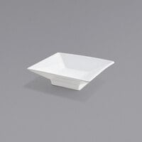 Front of the House DSD024WHP13 Kyoto 1 oz. Bright White Square Porcelain Footed Sauce Dish - 12/Case