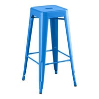 Lancaster Table & Seating Alloy Series Blue Quartz Outdoor Backless Barstool