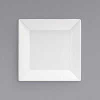 Front of the House DSP029WHP22 Kyoto 7 1/2" Bright White Square Porcelain Plate - 6/Case