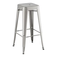 Lancaster Table & Seating Alloy Series Clear Coat Indoor Backless Barstool