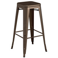 Lancaster Table & Seating Alloy Series Copper Outdoor Backless Barstool