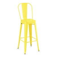 Lancaster Table & Seating Alloy Series Citrine Yellow Outdoor Cafe Barstool
