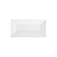 Front of the House Kyoto 9 1/4" x 4 3/4" Bright White Rectangular Porcelain Footed Plate - 6/Case