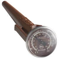 AvaTemp 5 inch HACCP Pocket Probe Dial Thermometer with Calibration Wrench (Brown / Cooked Meat)