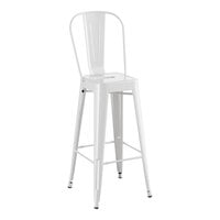 Lancaster Table & Seating Alloy Series White Outdoor Cafe Barstool