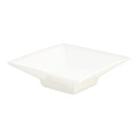 Front of the House Catalyst 1 oz. European White Square Porcelain Footed Sauce Dish - 12/Case