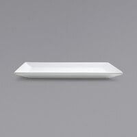 Front of the House DAP055WHP23 Kyoto 11 inch x 6 inch Bright White Rectangular Porcelain Plate - 12/Case