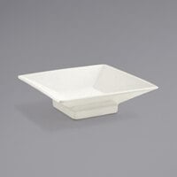 Front of the House DSD032BEP22 Catalyst Kyoto 4 oz. European White Square Porcelain Footed Sauce Dish - 6/Case