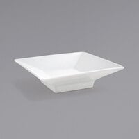 Front of the House DBO070WHP22 Kyoto 8 oz. Bright White Square Porcelain Footed Sauce Dish - 6/Case