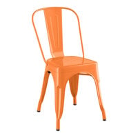 Lancaster Table & Seating Alloy Series Amber Orange Outdoor Cafe Chair