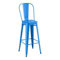 Lancaster Table & Seating Alloy Series Blue Quartz Outdoor Cafe Barstool