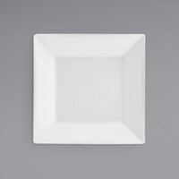 Front of the House DAP046WHP23 Kyoto 6 1/2 inch Bright White Square Porcelain Plate - 12/Case