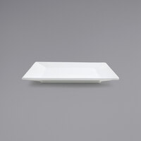 Front of the House DAP046WHP23 Kyoto 6 1/2 inch Bright White Square Porcelain Plate - 12/Case