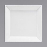 Front of the House DDP056WHP22 Kyoto 10" Bright White Square Porcelain Plate - 6/Case