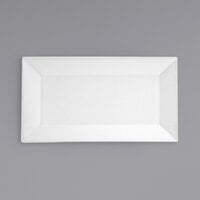 Front of the House SPT000WHP10 Kyoto 18 inch x 10 inch Bright White Rectangular Porcelain Platter - 2/Case