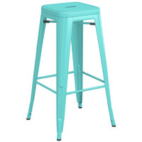 Lancaster Table & Seating Alloy Series Seafoam Outdoor Backless Barstool