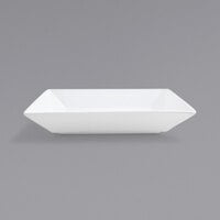 Front of the House DBO009WHP23 Kyoto 24 oz. Bright White Square Porcelain Bowl - 12/Case