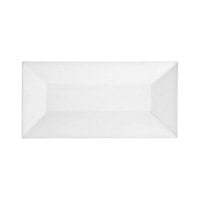 Front of the House Kyoto 14" x 7" Bright White Rectangular Porcelain Footed Plate - 4/Case