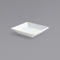 Front of the House DAP039WHP23 Kyoto 1 oz. Bright White Square Porcelain Sauce Dish - 12/Case