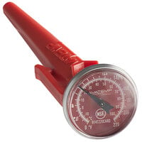 AvaTemp 5 inch HACCP Pocket Probe Dial Thermometer with Calibration Wrench (Red / Raw Meat)
