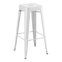Lancaster Table & Seating Alloy Series White Outdoor Backless Barstool