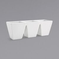 Front of the House BHO048WHP22 Kyoto 18 oz. Bright White 3-Compartment Porcelain Bowl - 6/Case