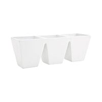 Front of the House Kyoto 18 oz. Bright White 3-Compartment Porcelain Bowl - 6/Case
