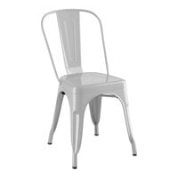 Lancaster Table & Seating Alloy Series Silver Outdoor Cafe Chair