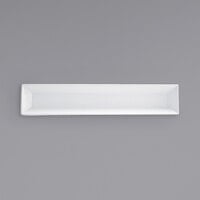 Front of the House SPT012WHP22 Kyoto 14 3/4 inch x 3 inch Bright White Rectangular Porcelain Server - 6/Case