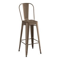 Lancaster Table & Seating Alloy Series Copper Outdoor Cafe Barstool