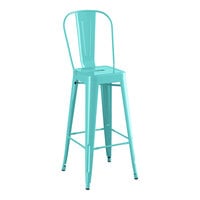 Lancaster Table & Seating Alloy Series Aquamarine Outdoor Cafe Barstool