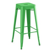Lancaster Table & Seating Alloy Series Jade Green Outdoor Backless Barstool