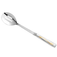 Vollrath 46650 Windway 12 1/4 inch 18/8 Stainless Steel Hollow Handle Slotted Serving Spoon with Mirror Finish