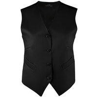 Henry Segal Women's Customizable Black Satin Server Vest - 2XL