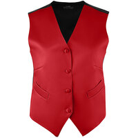 Henry Segal Women's Customizable Red Satin Server Vest - 2XL
