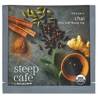 Steep Cafe By Bigelow Organic Chai Black Tea Pyramid Sachets - 50/Case
