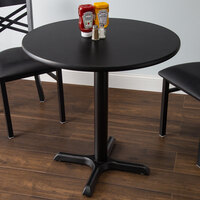 Lancaster Table & Seating 36 inch Laminated Round Table Top Reversible Cherry / Black