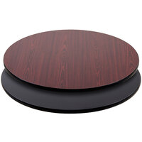 Lancaster Table & Seating 36" Laminated Round Table Top Reversible Cherry / Black
