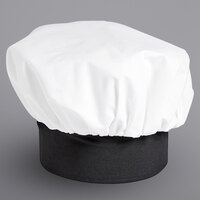 Uncommon Threads 0100 White / Black Customizable Poplin Chef Hat