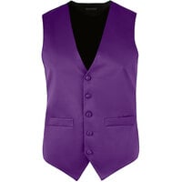 Henry Segal Men's Customizable Purple Satin Server Vest - 2XL
