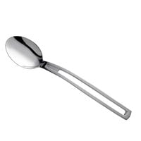 Vollrath 46742 Miramar 11 7/16" Stainless Steel Open Handle Solid Serving Spoon