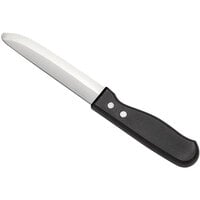 Choice 5 inch Jumbo Stainless Steel Steak Knife with Black Polypropylene Handle - 12/Case