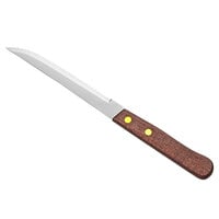 Choice 4 1/2" Stainless Steel Steak Knife with Wood Handle and Pointed Tip - 12/Case