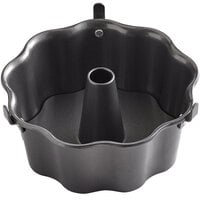 Wilton 191002849 6 inch Non-Stick Steel Scalloped Angel Food Cake / Bundt Pan with Removable Bottom - 2 1/2 inch Deep