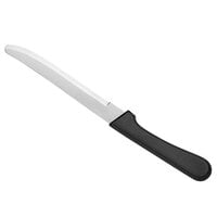 Choice 4 3/4" Stainless Steel Steak Knife with Black Polypropylene Handle - 12/Case