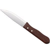 Choice 5" Jumbo Stainless Steel Steak Knife with Wood Handle and Pointed Tip - 12/Case