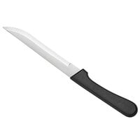 Choice 4 3/4 inch Stainless Steel Steak Knife with Black Polypropylene Handle and Pointed Tip - 12/Case